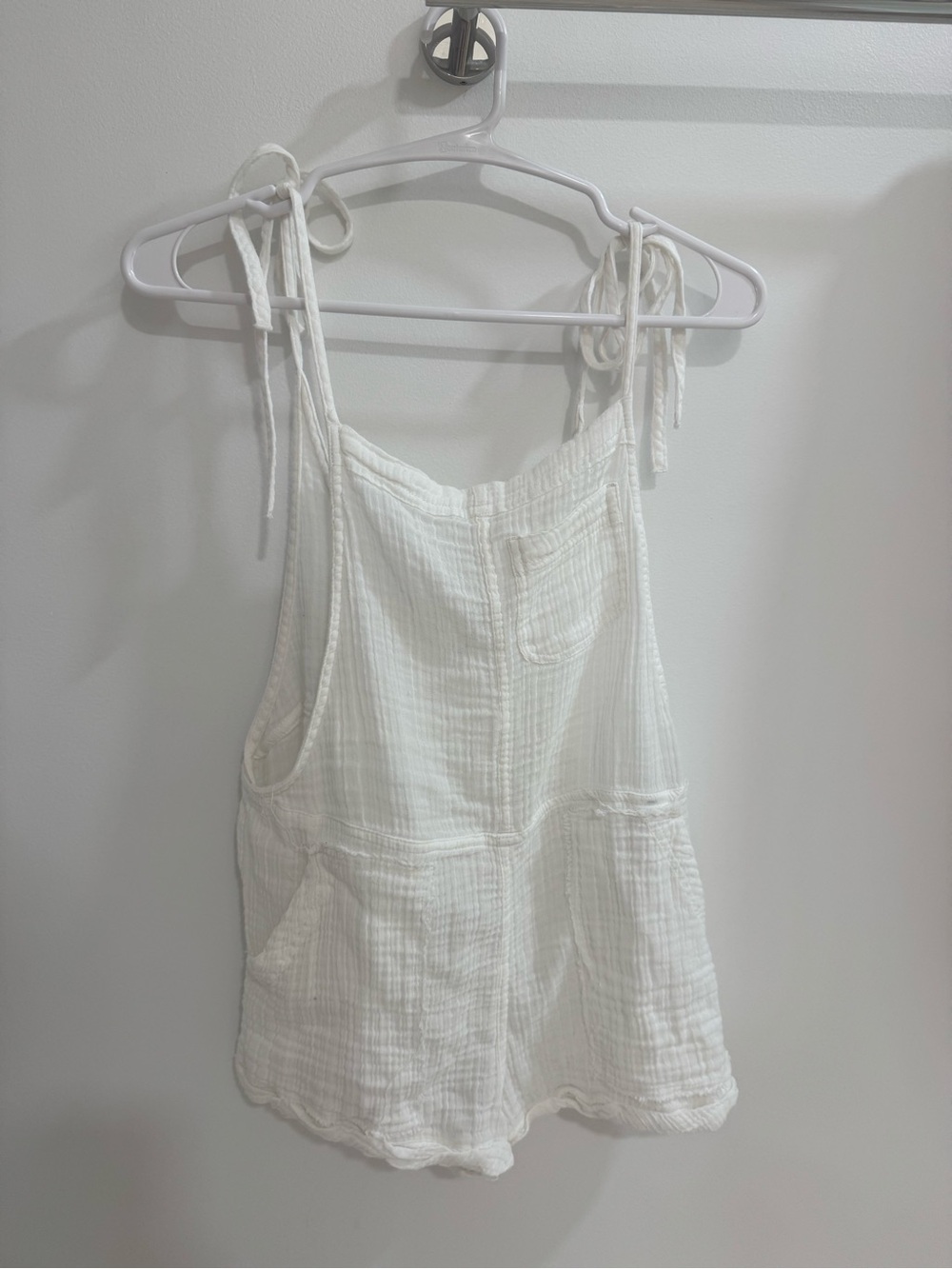 Abercrombie & Fitch white gauze tie-shoulder romper